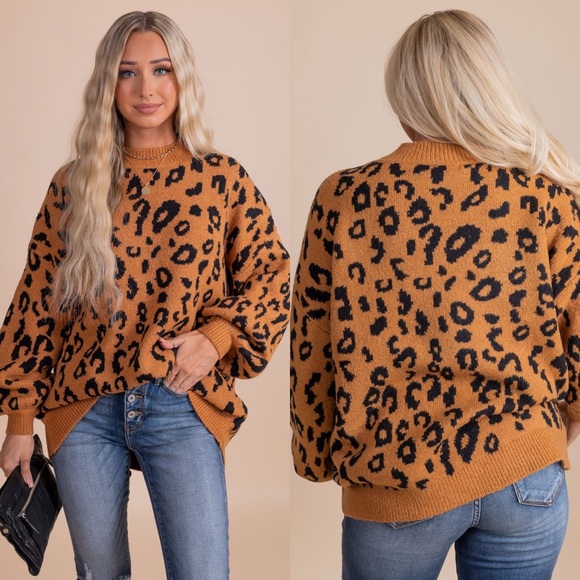 Old Navy Sweaters - Old Navy Brown & Black Cheetah/Leopard Print Sweater